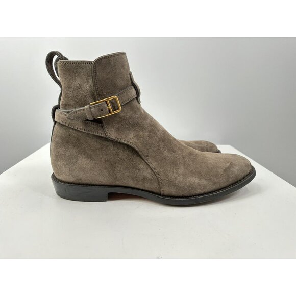 Bally Gray Suede Leather Boots Made In Switzerland Size 11-USA - Picture 4 of 11